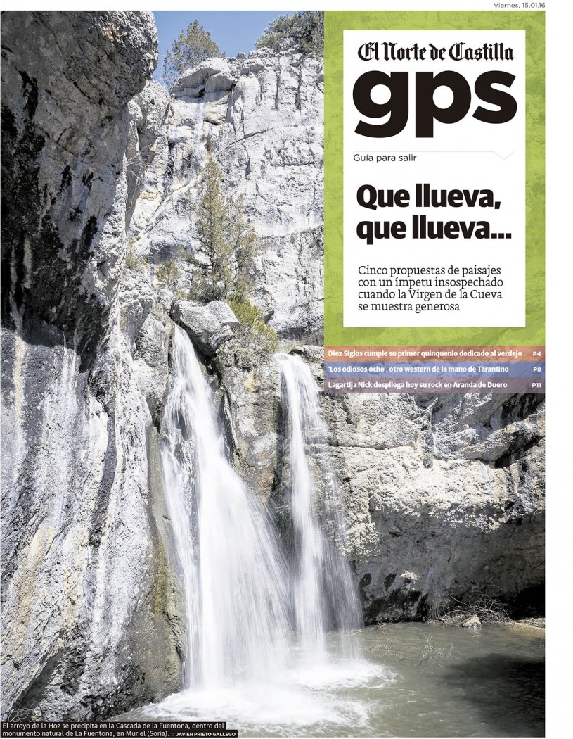 Reportaje: Lugares para disfrutar cuando hay agua publicado en EL NORTE DE CASTILLA por Javier Prieto Gallego.
